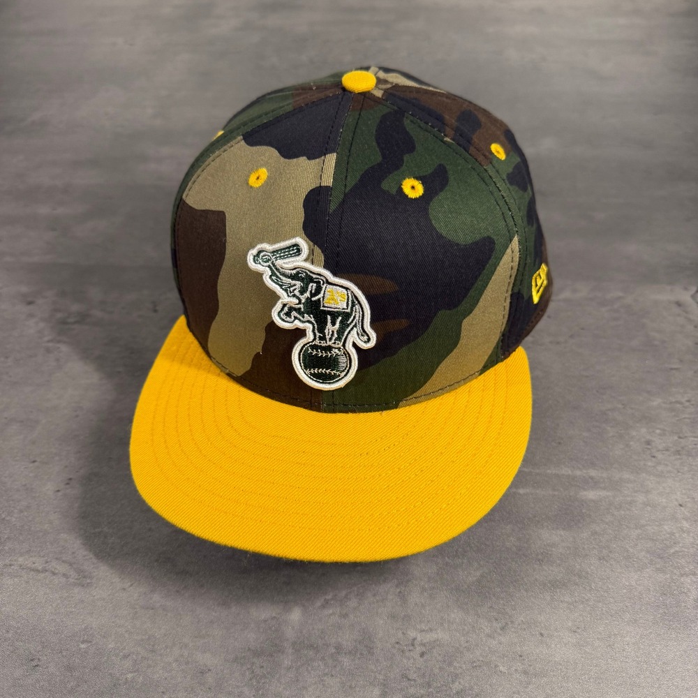 Vintage New Era Oakland Athletics As Hat 8 Wool Blend Y2K Camo Military Army Cap